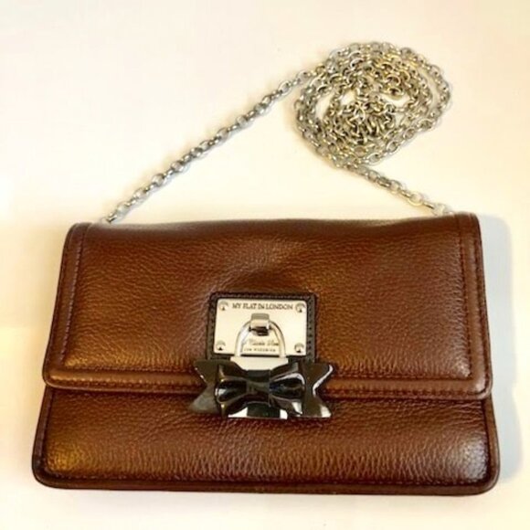 NWT MY FLAT IN LONDON Crossbody Bag Chain Strap Bow Clasp MSRP $249 - Picture 1 of 5